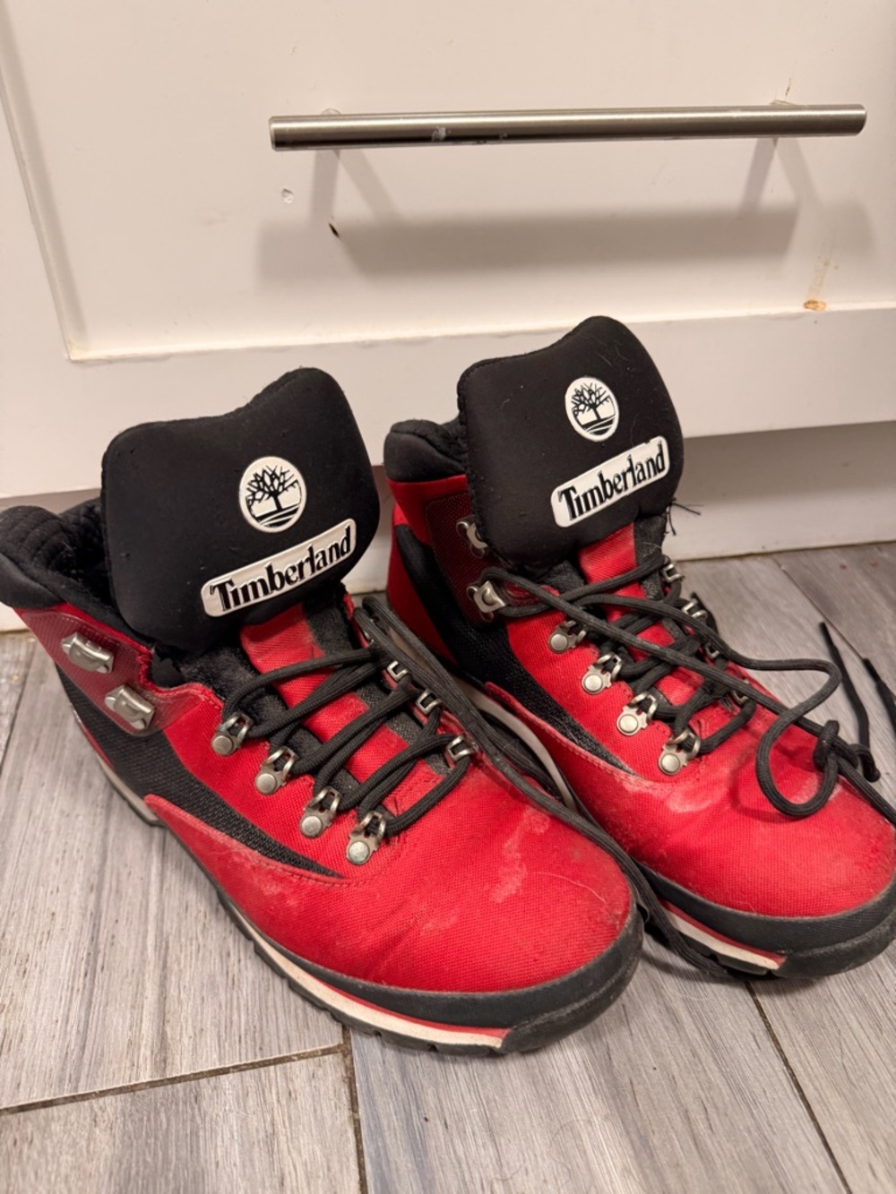 Timberland Red and Black Outdoor Boots